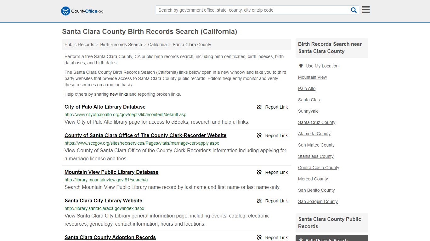 Birth Records Search - Santa Clara County, CA (Birth ...